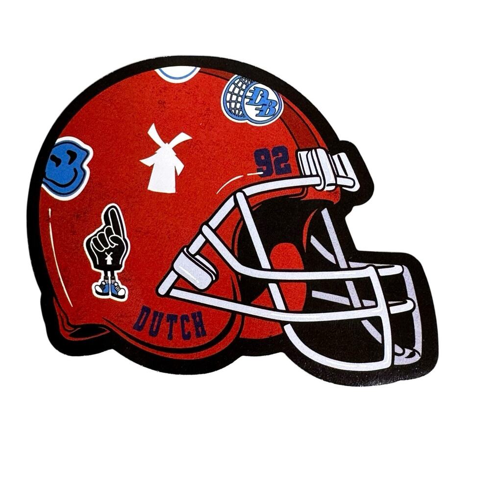 Dutch Bros September 8th 2026 Red Football Helmet Sticker New